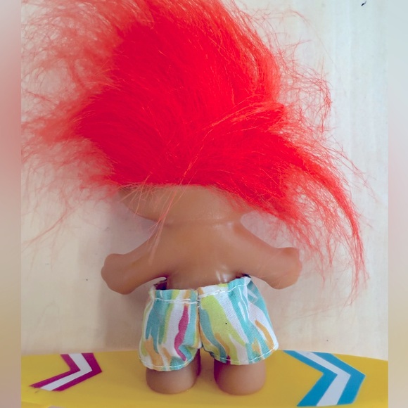 Surf Troll Doll Shorts by Russ 3.5" red Hair Yellow Surfboard Summer - Picture 2 of 4